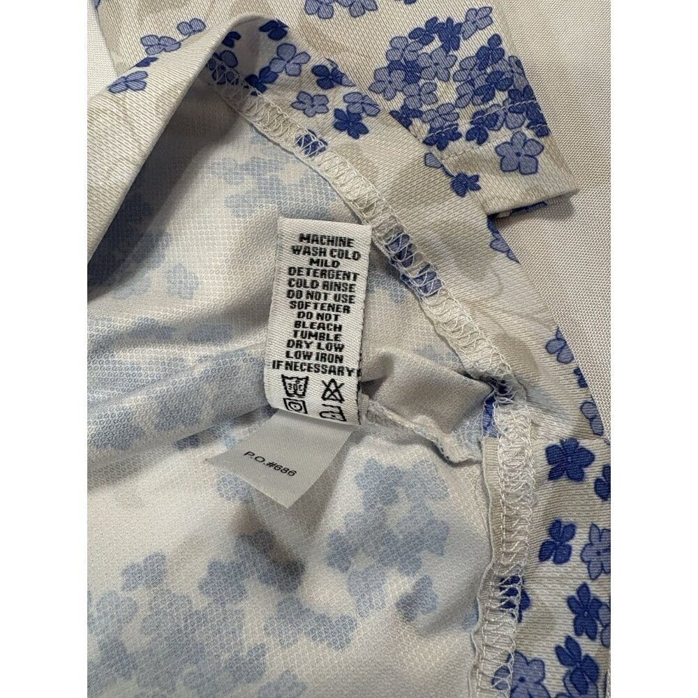 Straight Down Women Ava Quarter Zip Size XS Blue Floral - Picture 9 of 9